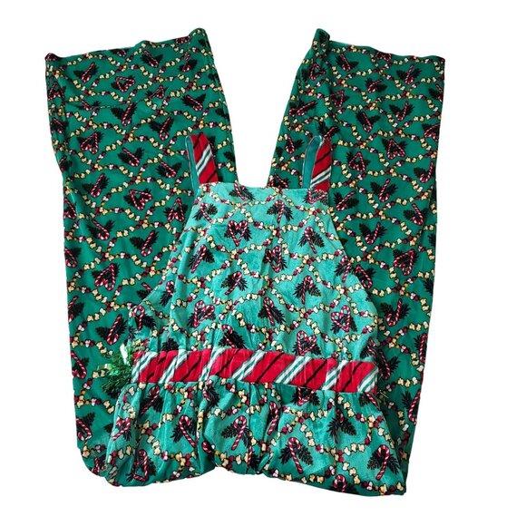 Eyeshadow Christmas womens Jumpsuit size medium Green color straight leg nwot - Picture 3 of 13